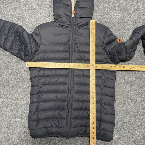 Save The Duck Kids Unisex Size 16 Gray Winter Ultra Light Puffer Jacket Sherpa - Picture 10 of 10